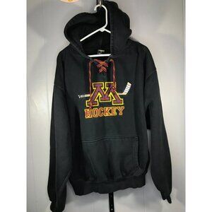 Vintage Minnesota Golden Gopher Hockey Boxy Hoodie Sweatshirt sz LG